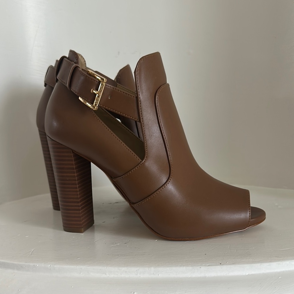 MICHAEL Michael Kors Brown Peep-Toe Ankle Boots